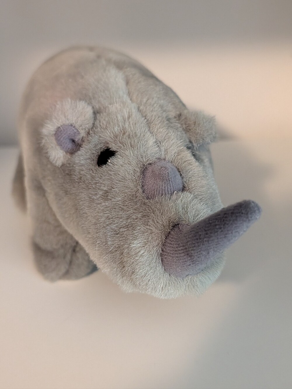 Ganz Gray Rhino 10" Long Plush Ch 1231 Vintage 1996